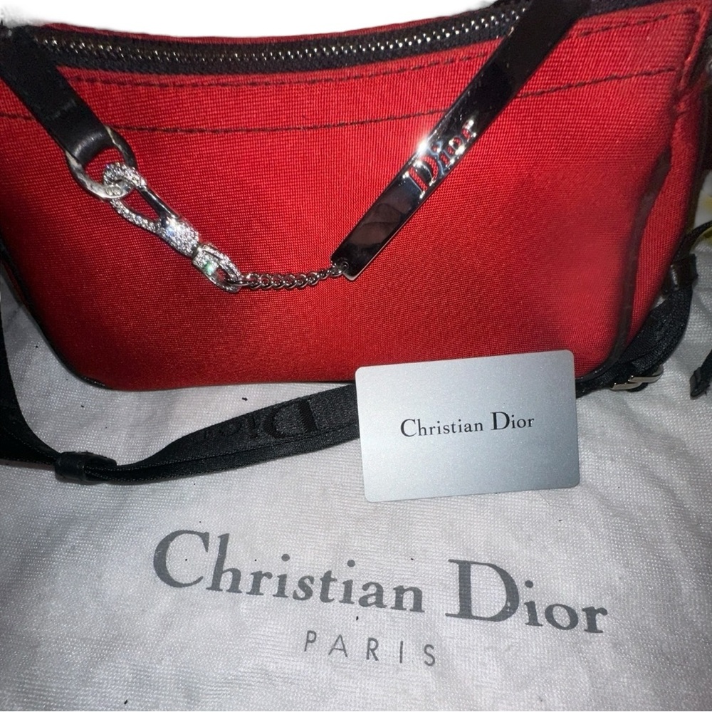 CHRISTIAN DIOR Red Silk Jersey Crystal Hardcore Bag RARE VINTAGE GALLIANO ERA - Picture 1 of 17